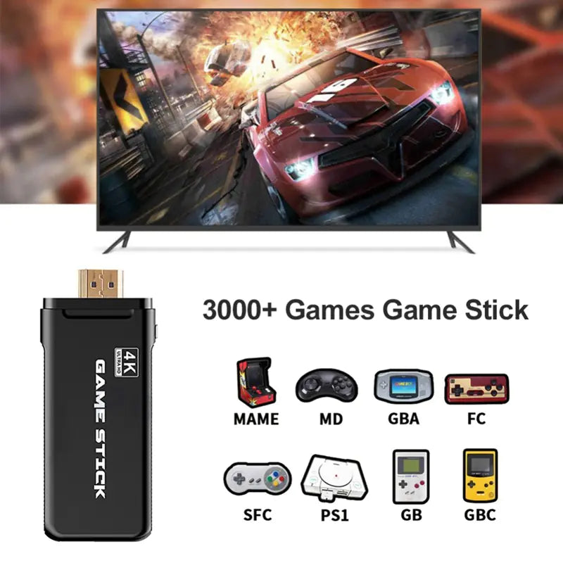 4K HDMI TV Game Stick with Wireless Controller